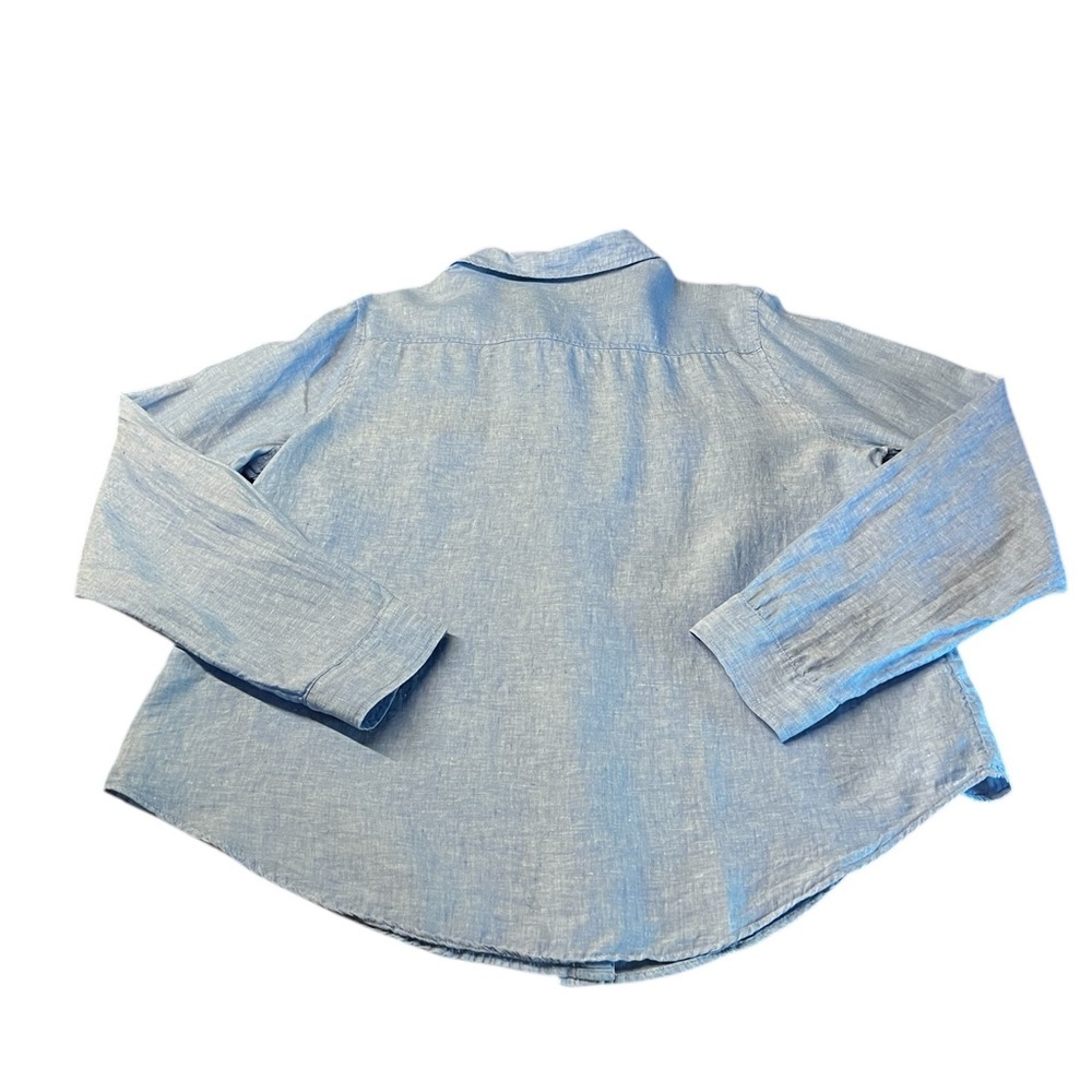 Lilly Pulitzer Blue Button Down Linen Shirt Size XL - Picture 9 of 9